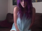 Purple Hair kız Masturbation